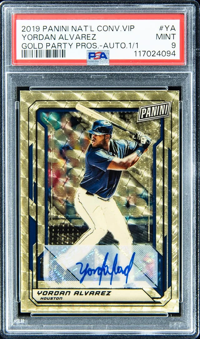 2019 Panini Yordan Alvarez National Convention VIP Gold Party Prospect Autograph #YA card image