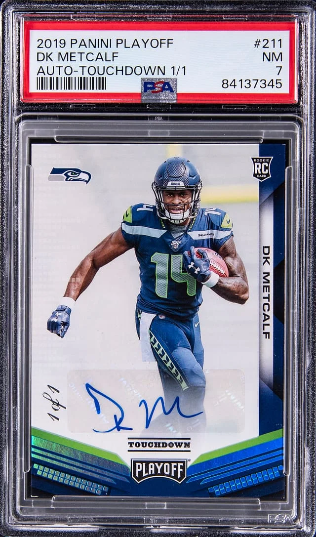 2019 Playoff DK Metcalf Autographs Touchdown #211 card image