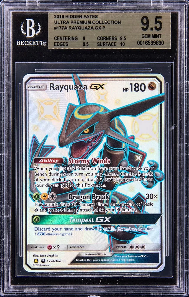 2019 Pokemon Hidden Fates Ultra Premium Collection Rayquaza GX #177a card image