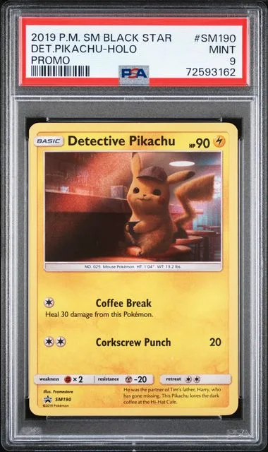 2019 Pokemon Sm Black Star Promo Holofoil Detective Pikachu #SM190 card image