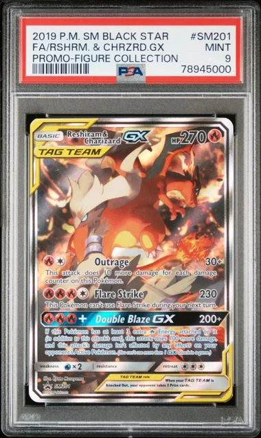 2019 Pokemon Sm Black Star Promo Reshiram & Charizard-Gx Figure Collection Full Art/Reshiram & Charizard Gx #Sm201 card image
