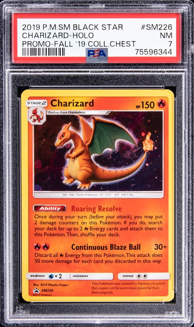 2019 Pokemon Sun and Moon Black Star Promo Fall Collector's Chest Holofoil Charizard #SM226 card image