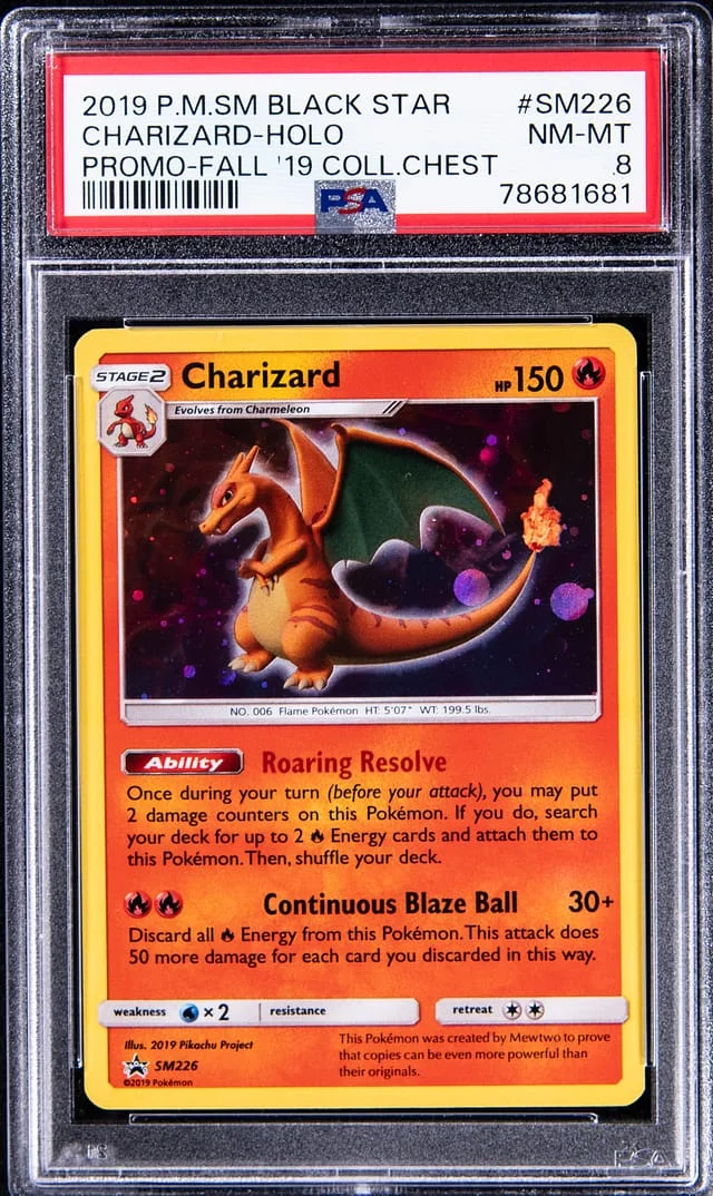 2019 Pokemon Sun & Moon Black Star Promo Fall '19 Collectors Chest Rare Holofoil Charizard #SM226 card image