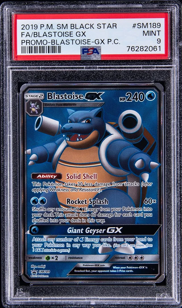 2019 Pokemon Sun & Moon Black Star Promo Full Art Blastoise GX #SM189 card image