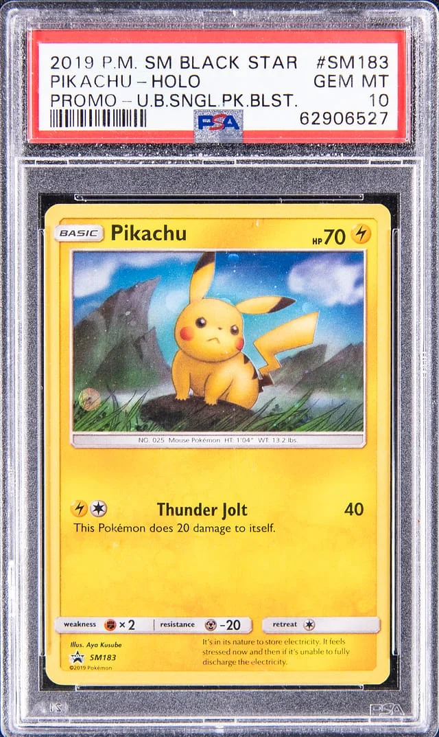 2019 Pokemon Sun & Moon Black Star Promo Unbroken Bonds Single Pack Blaster Holo Pikachu #SM183 card image