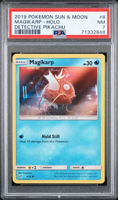 2019 Pokemon Sun & Moon Detective Pikachu Magikarp-Holo #8 card image