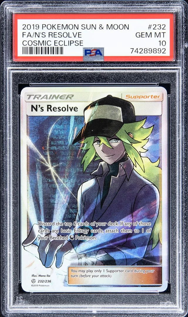 2019 Pokemon Sun & Moon Full Art Cosmic Eclipse N's Resolve #232 card image