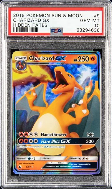 2019 Pokemon Sun & Moon Hidden Fates Charizard Gx #9 card image