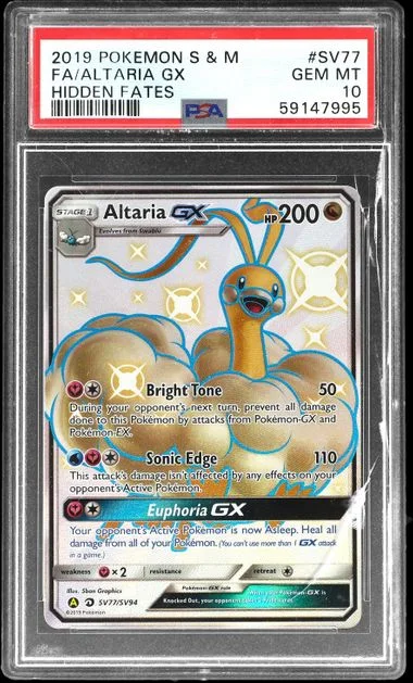 2019 Pokemon Sun & Moon Hidden Fates Full Art Altaria GX #SV77 card image