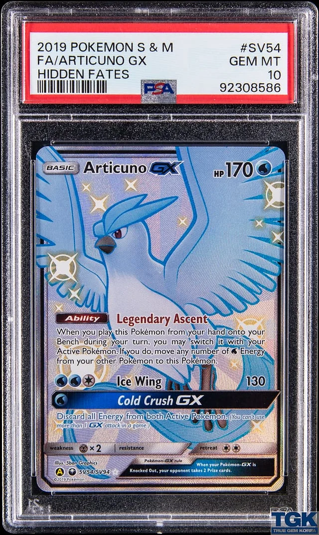 2019 Pokemon Sun & Moon Hidden Fates Full Art Articuno GX #SV64 card image