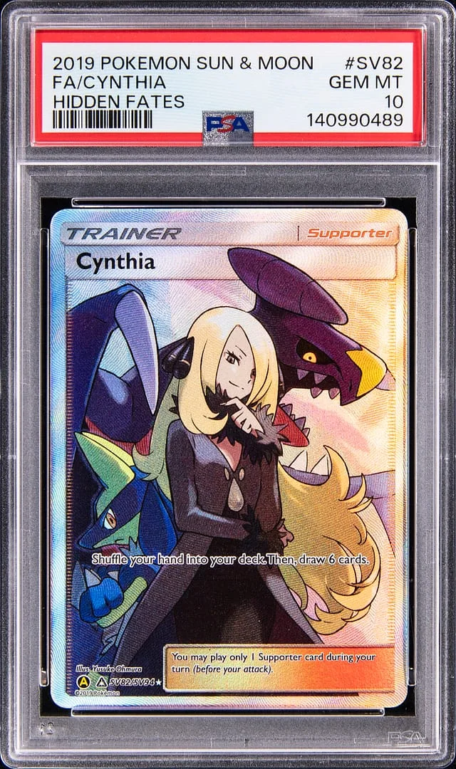 2019 Pokemon Sun & Moon Hidden Fates Full Art Cynthia #SV82 card image