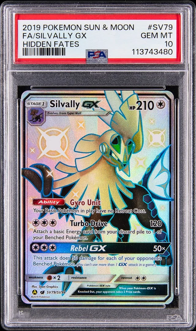 2019 Pokemon Sun & Moon Hidden Fates Full Art Silvally GX #SV79 card image