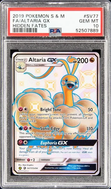 2019 Pokemon Sun & Moon Hidden Fates Full Art/Altaria Gx #Sv77 card image