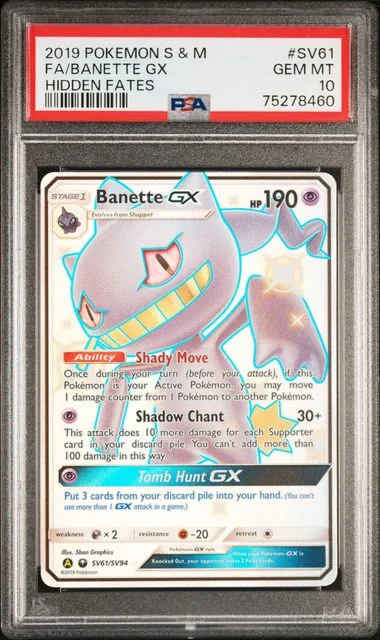 2019 Pokemon Sun & Moon Hidden Fates Full Art/Banette Gx #Sv61 card image