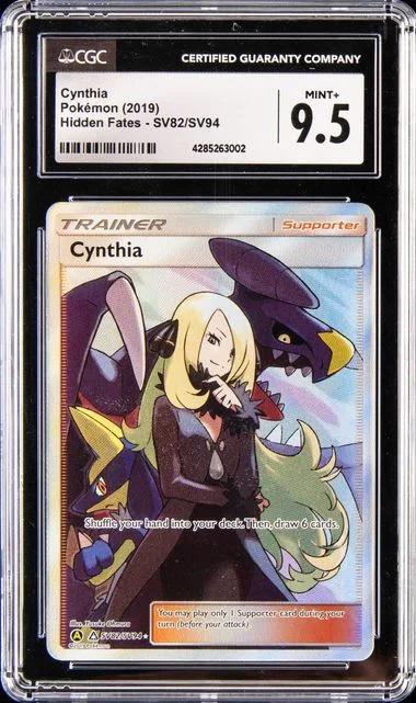 2019 Pokemon Sun & Moon Hidden Fates Full Art/Cynthia #Sv82 card image