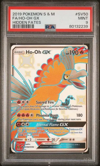 2019 Pokemon Sun & Moon Hidden Fates Full Art/Ho-Oh Gx #Sv50 card image