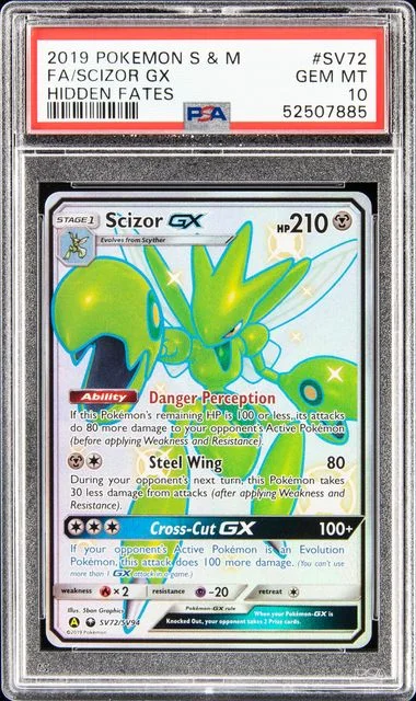 2019 Pokemon Sun & Moon Hidden Fates Full Art/Scizor Gx #Sv72 card image