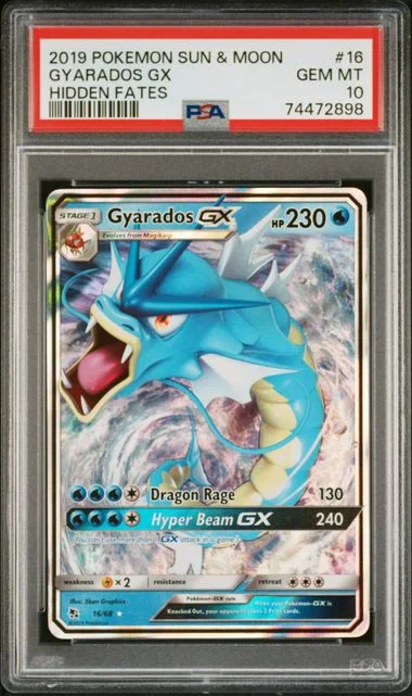 2019 Pokemon Sun & Moon Hidden Fates Gyarados GX #16 card image