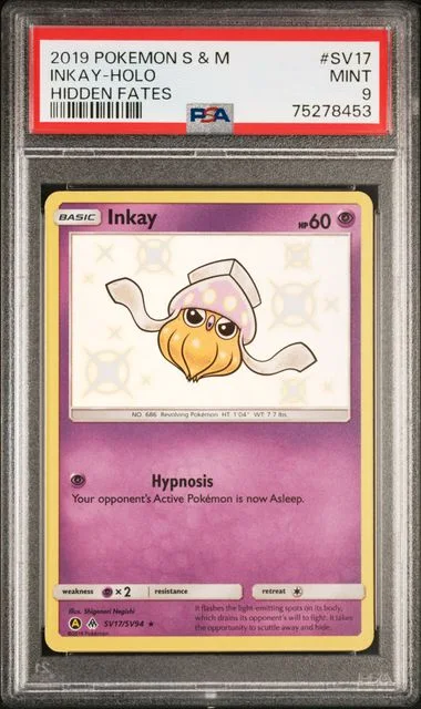2019 Pokemon Sun & Moon Hidden Fates Inkay-Holo #SV17 card image