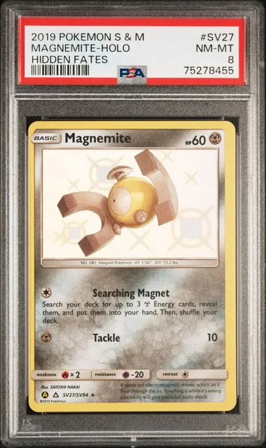 2019 Pokemon Sun & Moon Hidden Fates Magnemite-Holo #SV27 card image