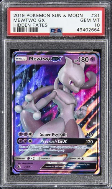 2019 Pokemon Sun & Moon Hidden Fates Mewtwo Gx #31 card image