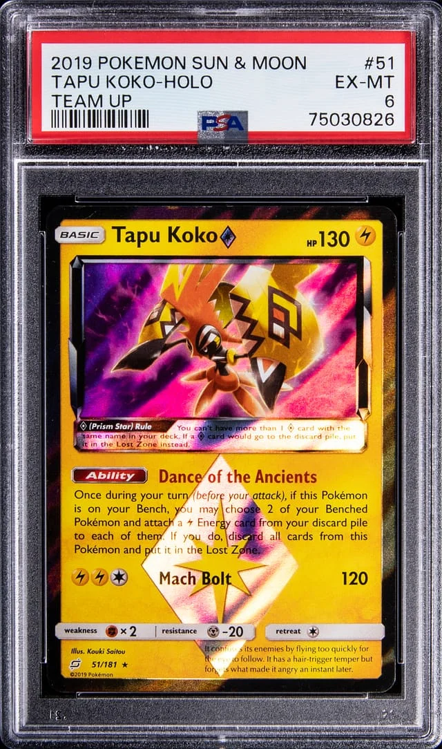 2019 Pokemon Sun & Moon Holofoil - Team Up Tapu Koko #51 card image
