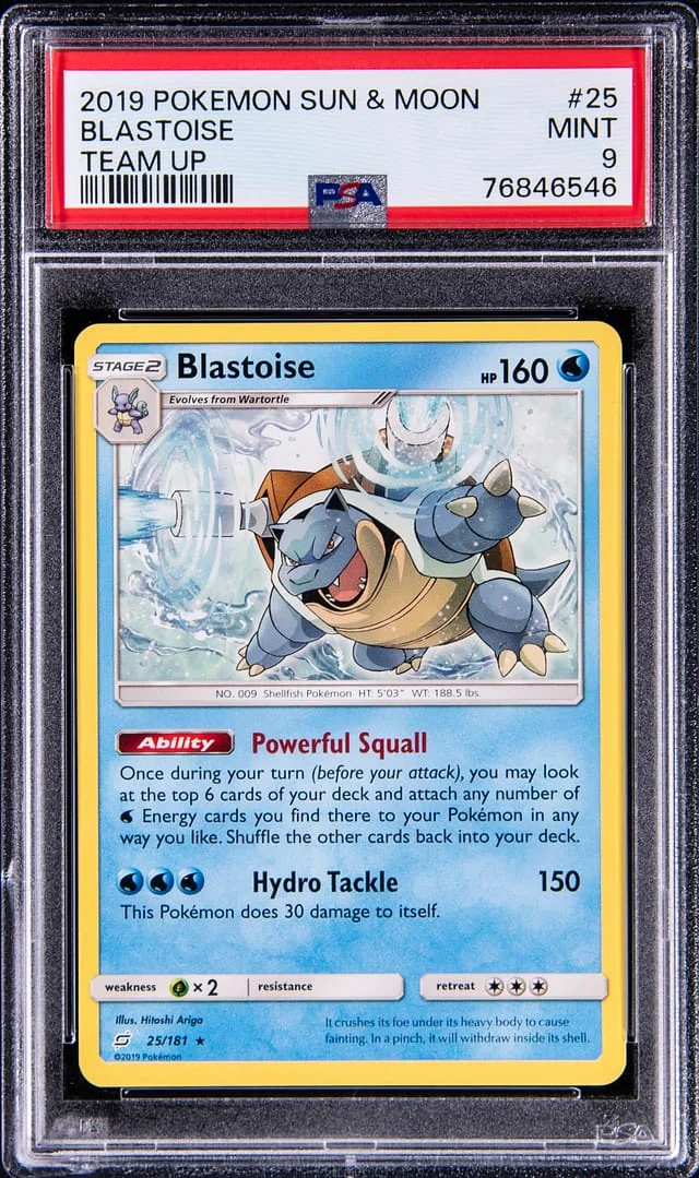 2019 Pokemon Sun & Moon Team Up Blastoise #25 card image