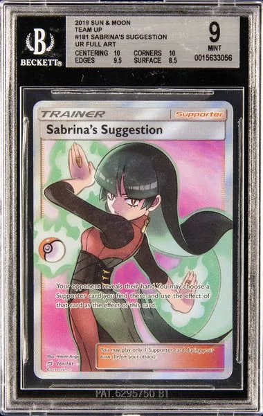 2019 Pokemon Sun & Moon Team Up Sabrina's Suggestion Ultra Rare Full Art #181 card image
