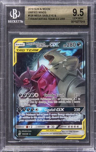 2019 Pokemon Sun & Moon Unifed Minds Megasableye & Tyranitar #126 card image