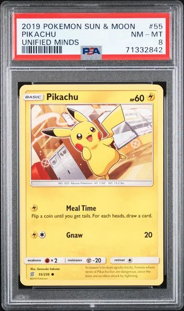 2019 Pokemon Sun & Moon Unified Minds Pikachu #55 card image