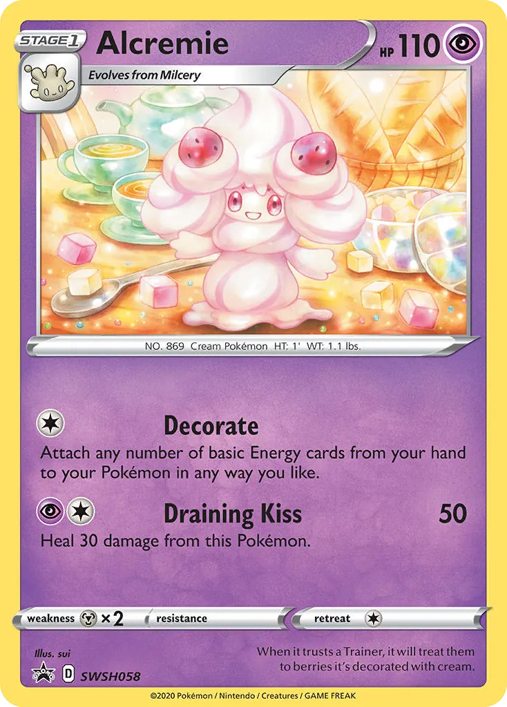 2019 SWSH Black Star Promos Alcremie #SWSH058 card image