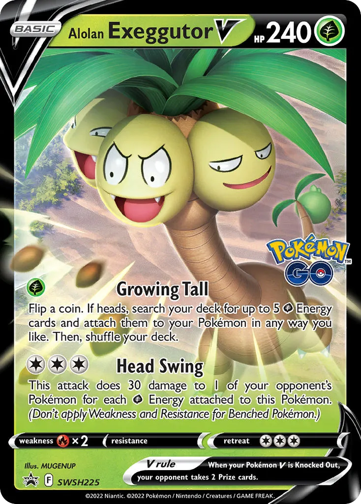 2019 SWSH Black Star Promos Alolan Exeggutor V #SWSH225 card image