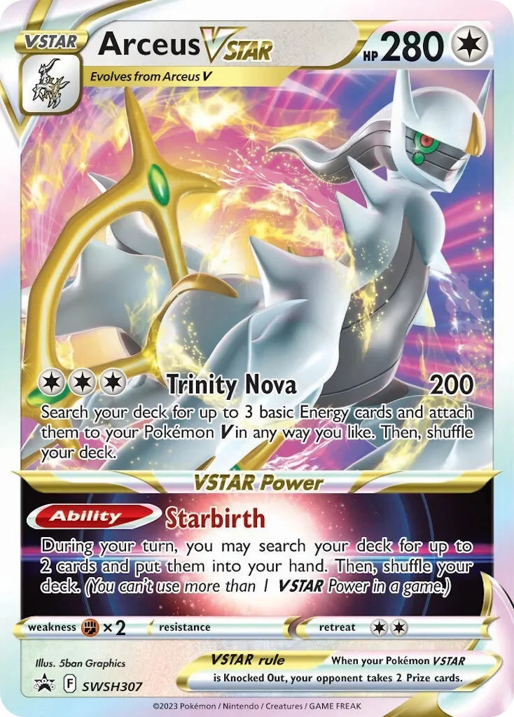 2019 SWSH Black Star Promos Arceus VSTAR #SWSH307 card image