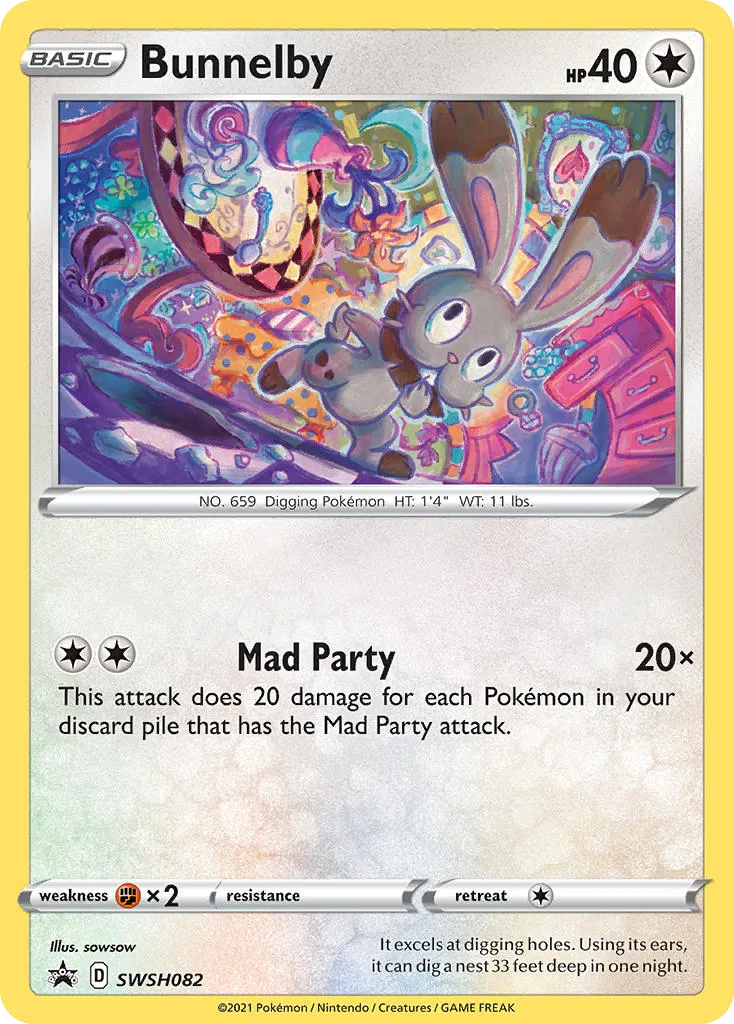 2019 SWSH Black Star Promos Bunnelby #SWSH082 card image
