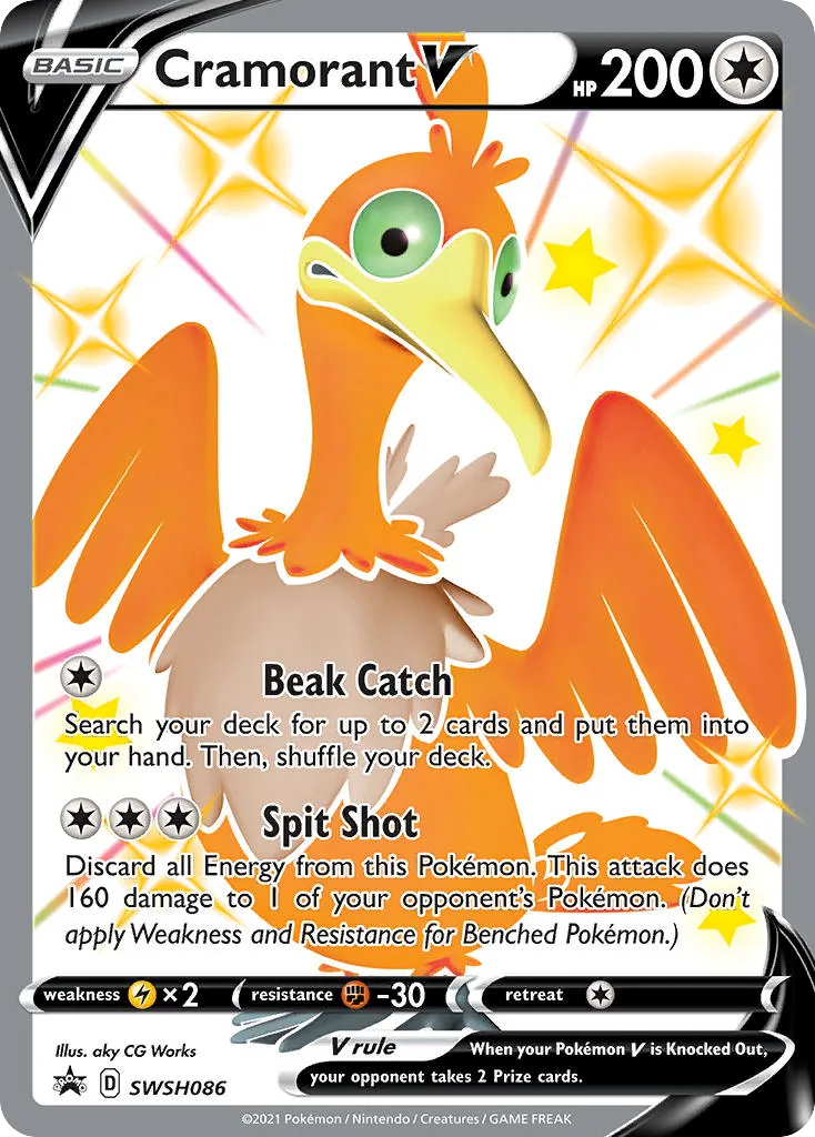 2019 SWSH Black Star Promos Cramorant V #SWSH086 card image