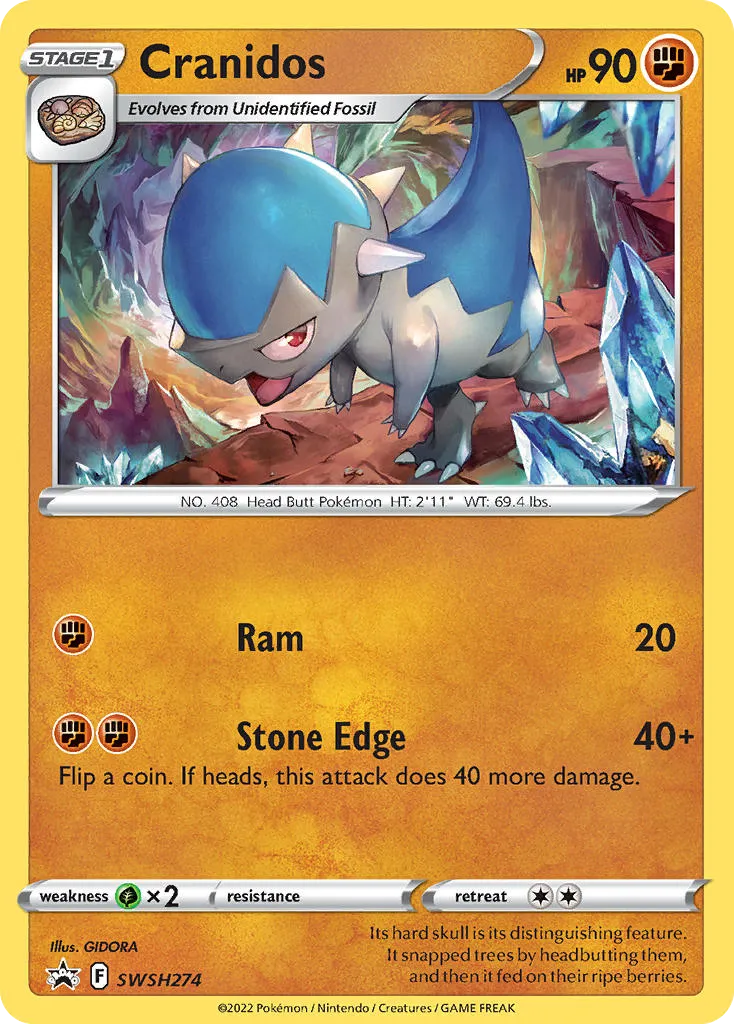 2019 SWSH Black Star Promos Cranidos #SWSH274 card image