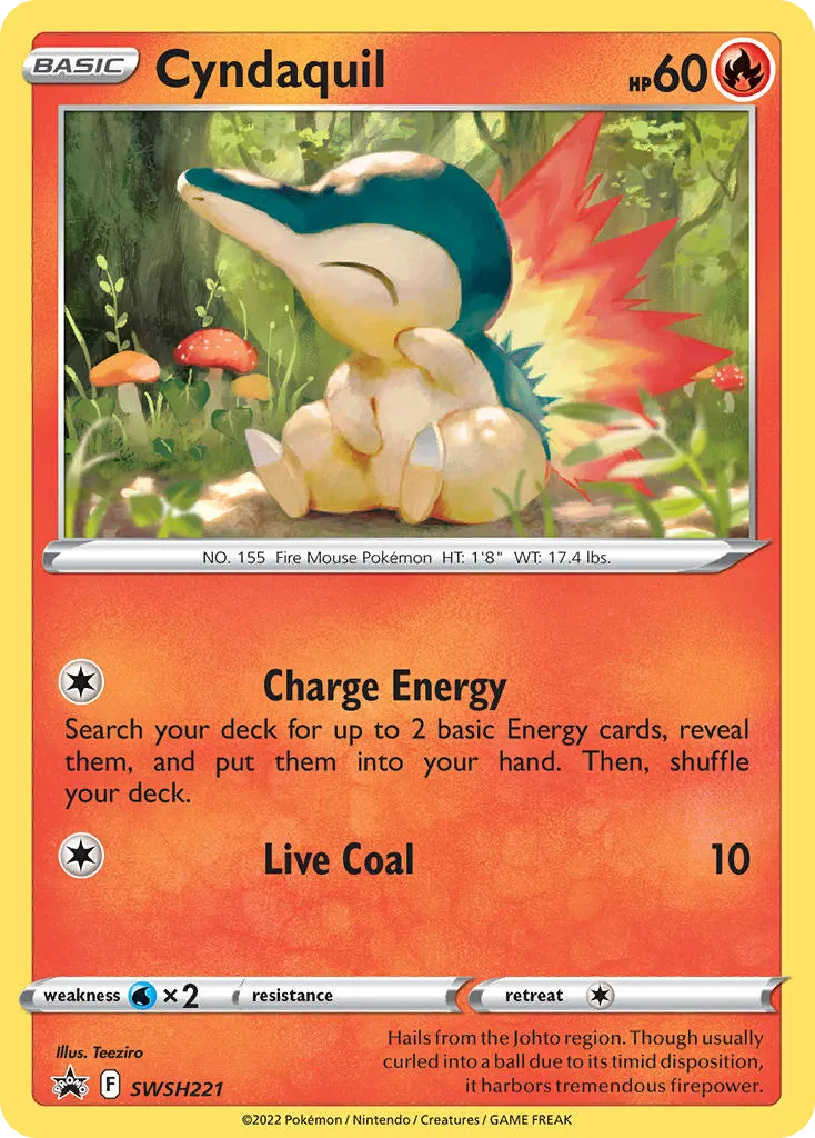 2019 SWSH Black Star Promos Cyndaquil #SWSH221 card image
