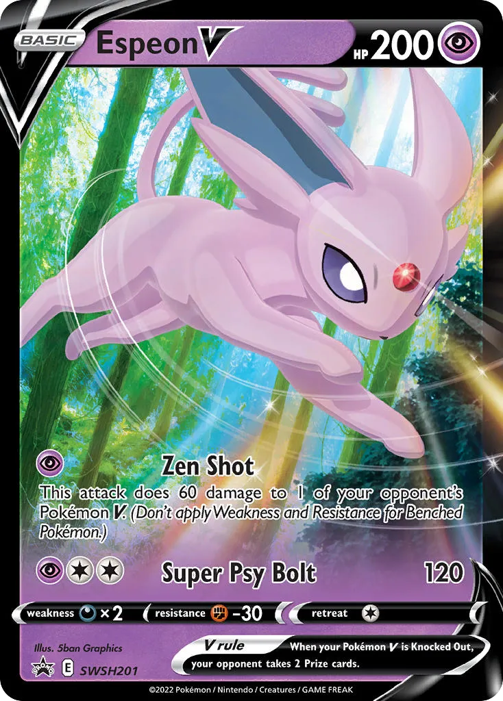 2019 SWSH Black Star Promos Espeon V #SWSH201 card image