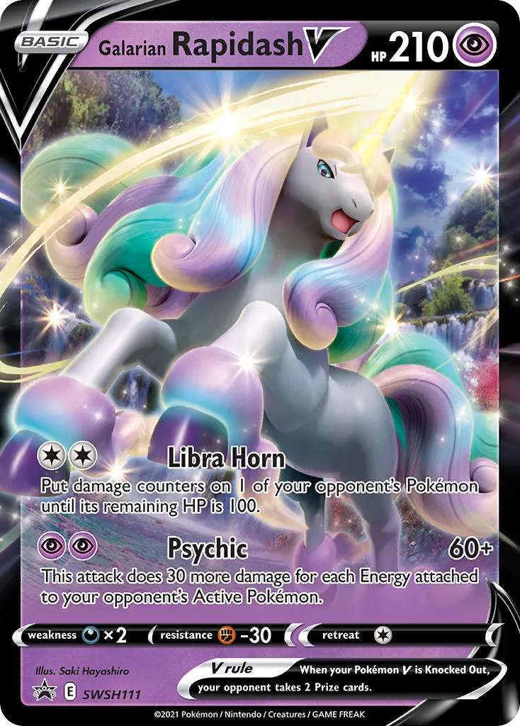 2019 SWSH Black Star Promos Galarian Rapidash V #SWSH111 card image