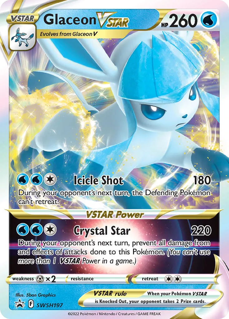 2019 SWSH Black Star Promos Glaceon VSTAR #SWSH197 card image