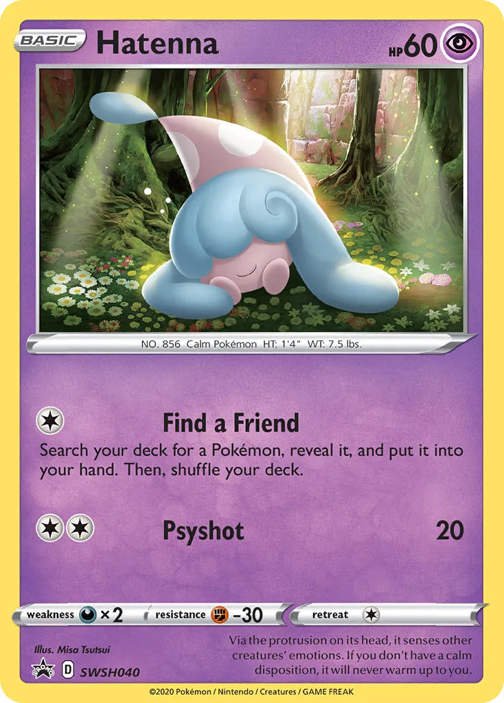 2019 SWSH Black Star Promos Hatenna #SWSH040 card image