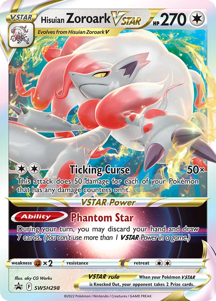 2019 SWSH Black Star Promos Hisuian Zoroark VSTAR #SWSH298 card image