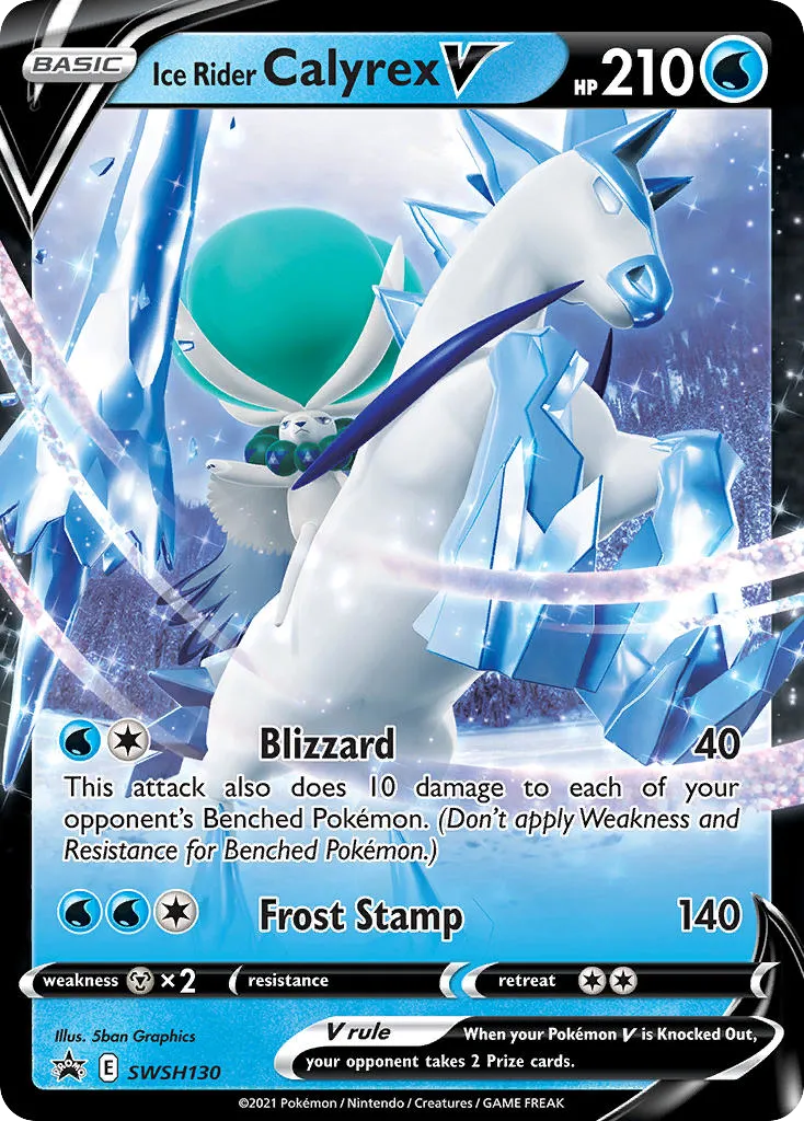 2019 SWSH Black Star Promos Ice Rider Calyrex V #SWSH130 card image