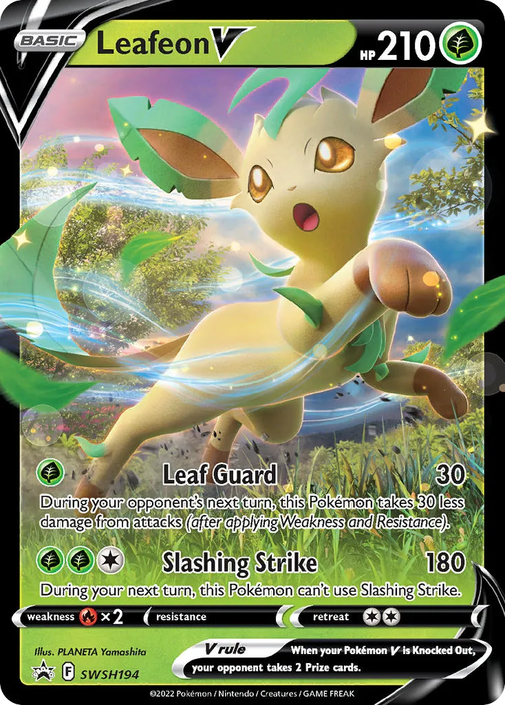 2019 SWSH Black Star Promos Leafeon V #SWSH194 card image