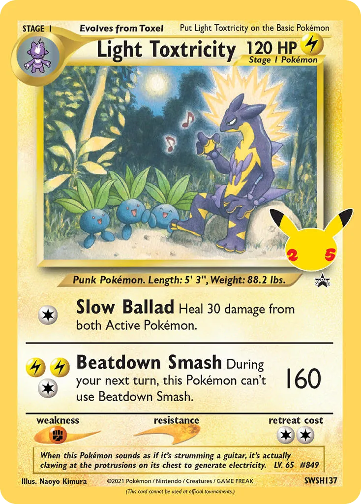 2019 SWSH Black Star Promos Light Toxtricity #SWSH137 card image