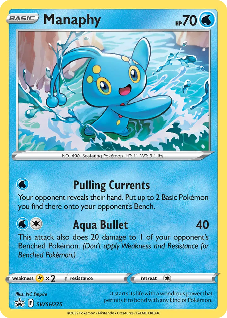 2019 SWSH Black Star Promos Manaphy #SWSH275 card image