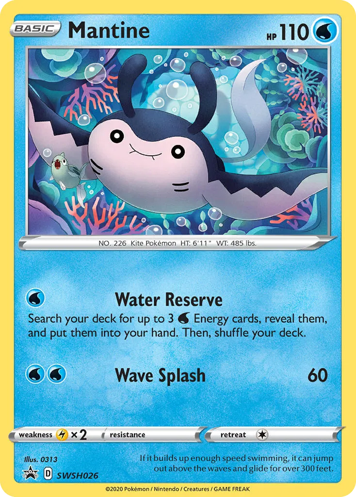 2019 SWSH Black Star Promos Mantine #SWSH026 card image