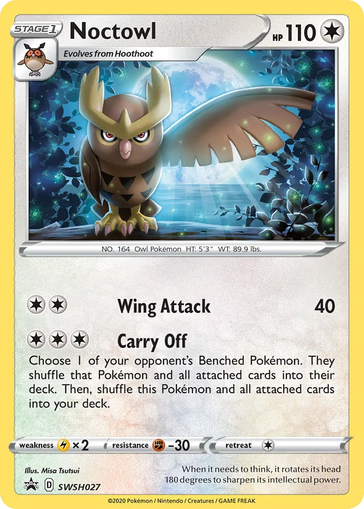 2019 SWSH Black Star Promos Noctowl #SWSH027 card image