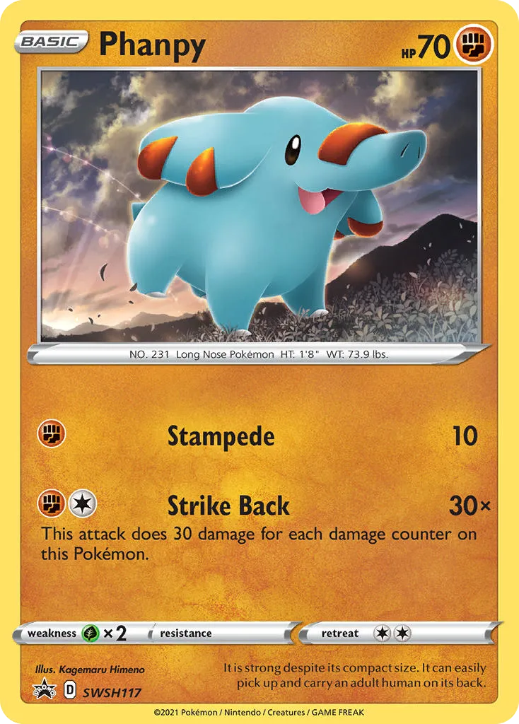 2019 SWSH Black Star Promos Phanpy #SWSH117 card image