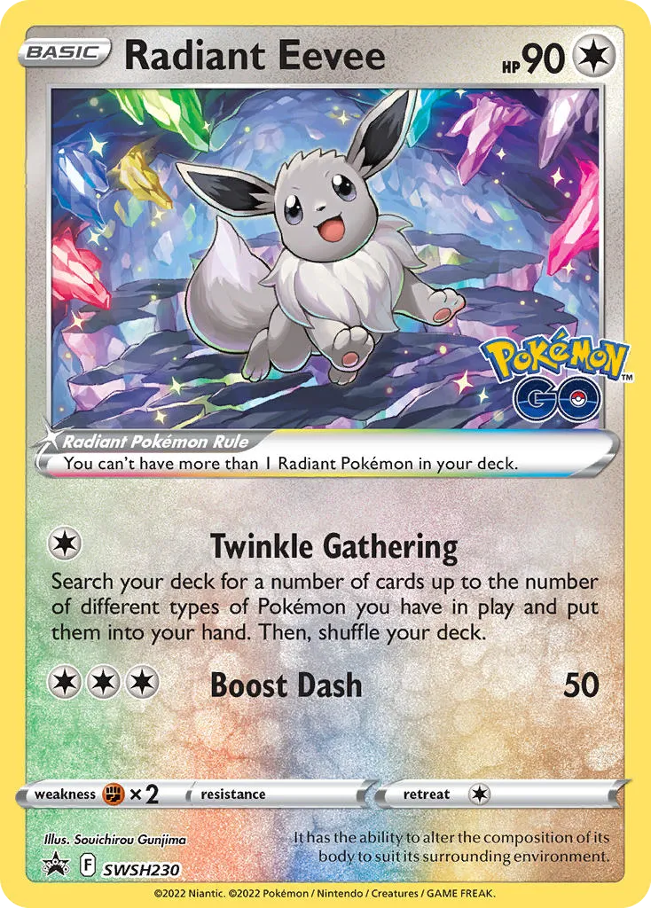 2019 SWSH Black Star Promos Radiant Eevee #SWSH230 card image